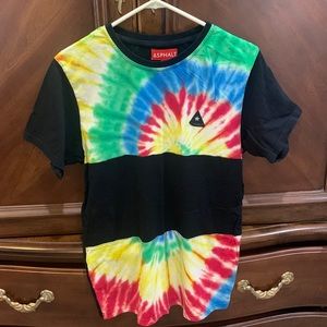 Men’s black and tye dyed Asphalt T-shirt size M